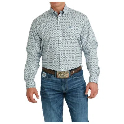 Cinch Men's Long Sleeve Buttondown Western Shirt In White Print