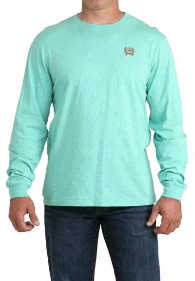 Cinch Men's Long Sleeve Rodeo Back Print T-shirt In Teal In Blue