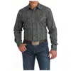 Cinch Men's Modern Fit Long Sleeve Western Snap Shirt In Black & Blue Stripe Print