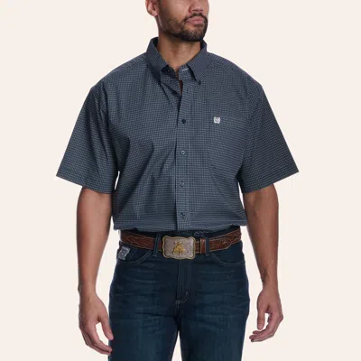 Cinch Men's Navy Geo Print Shirt In Blue