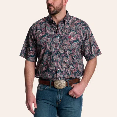 Cinch Men's Purple Paisley Print Shirt In Gray