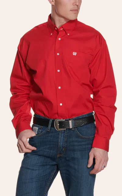Cinch Men's Red Long Sleeve Western Shirt
