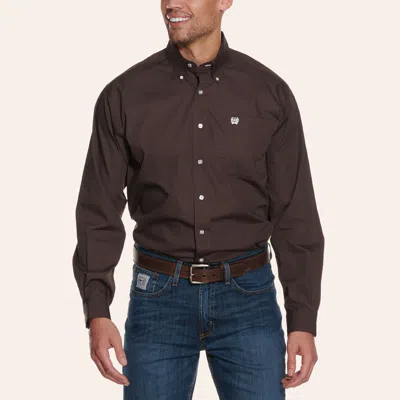 Cinch Men's Solid Brown Long Sleeve Western Shirt