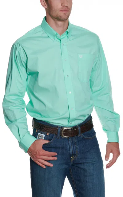 Cinch Men's Solid Green Long Sleeve Western Shirt