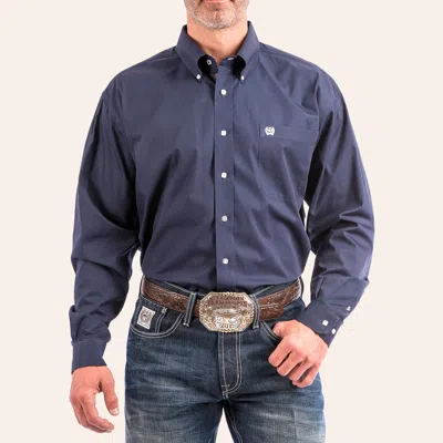 Cinch Men's Solid Navy Western Shirt In Blue