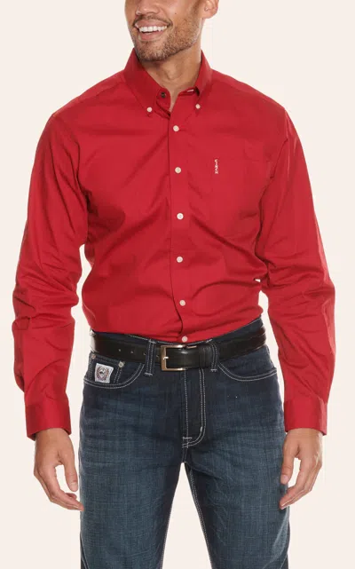 Cinch Men's Solid Red Modern Fit Western Shirt