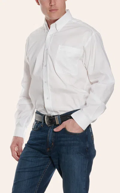 Cinch Men's Solid White Long Sleeve Western Shirt