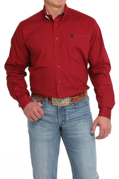 Cinch Men's Stretch Classic Print Shirt In Red