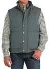 Cinch Men's Wax Coated Canvas Snap Closure Quilted Vest In Blue