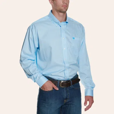 Cinch Men's White & Light Blue Tencel™ Striped Print Western Shirt