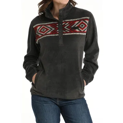 Cinch Polar Fleece Pullover Sweater In Charcoal In Gray