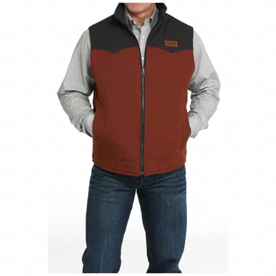 Cinch Reversible Western Vest In Brown In Multi