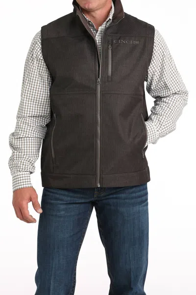 Cinch Softshell Bonded Vest In Brown