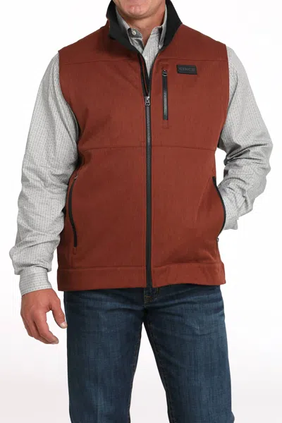 Cinch Softshell Bonded Vest In Red