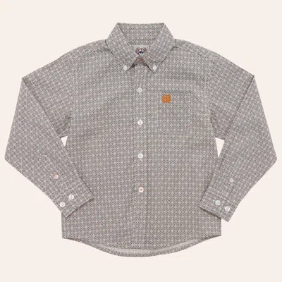 Cinch Babies' Toddler Boys' Gray Geo Print Long Sleeve Shirt