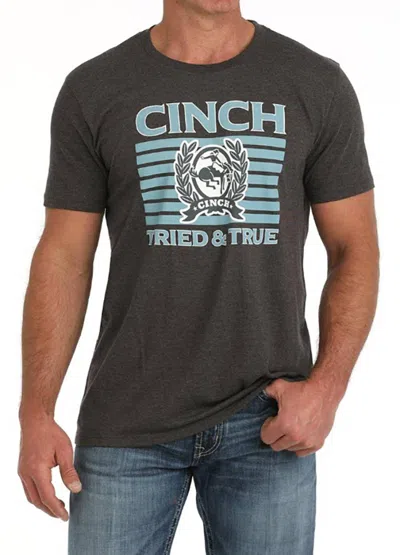 Cinch Tried & True Logo T-shirt In Charcoal In Black
