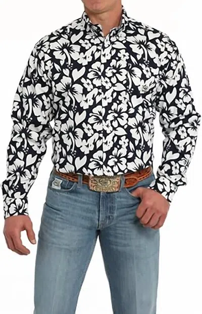 Cinch Vintage On Island Time Shirt In Navy In Multi