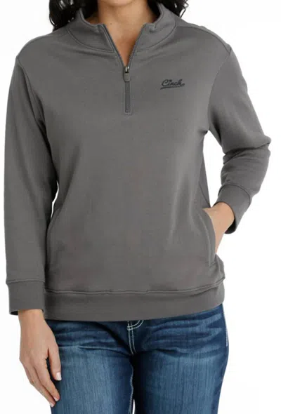 Cinch Women's 1/4-zip Fleece Pullover In Grey