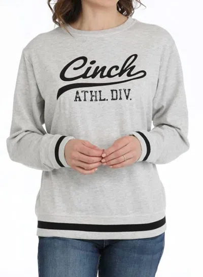 Cinch Women's Crewneck French Terry Sweatshirt In Grey In Gray