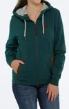 Cinch Women's French Terry Full Zip Sweatshirt In Heather_green
