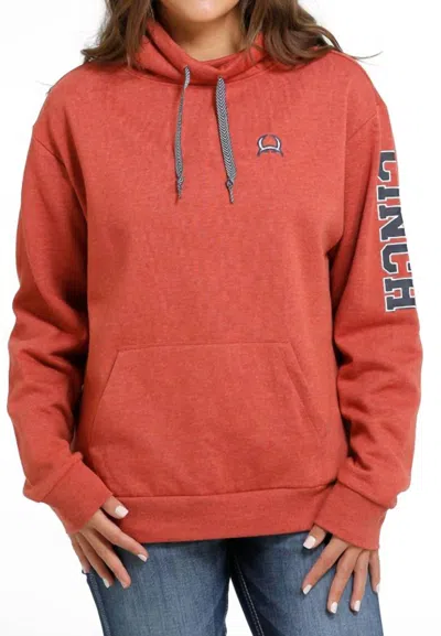 Cinch Women's French Terry Pullover In Heather_red