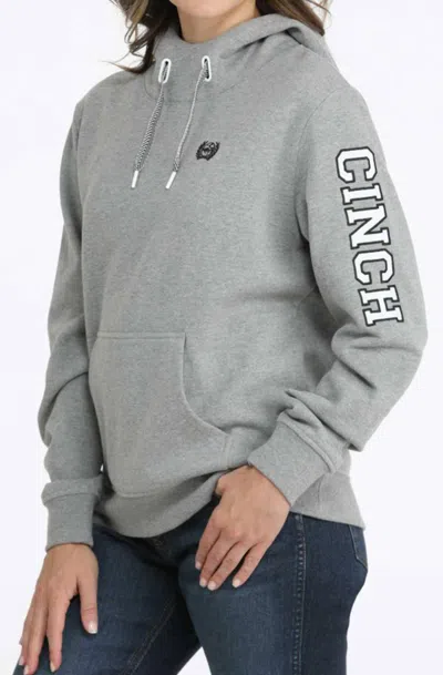 Cinch Women's Logo Hooded Sweatshirt In Grey In Gray