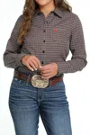 Cinch Women's Long Sleeve Western Button Shirt In Southwest Diamond In Multi