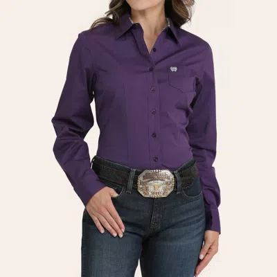 Cinch Women's Purple Button Down Western Shirt