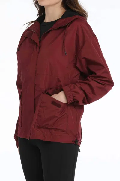 Cinch Women's Rain Jacket In Red In Burgundy