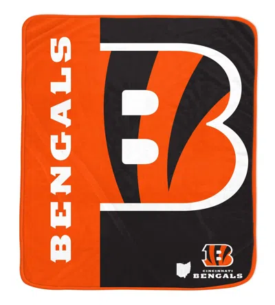 Cincinnati Bengals Nfl Team Logo Soft Throw 50x60 In Orange