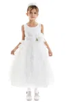 Cinderella Couture 1160 Long A Line Ruffle Flower Girl Dress In White