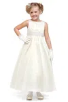 Cinderella Couture 1189a Long Pearl Beaded A Line Flower Girl Dress In White