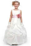 Cinderella Couture 1190 Long Floral A Line Flower Girl Dress In White