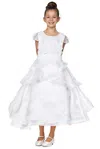 Cinderella Couture 2903 3d Floral Layered Tea Length Flower Girl Dress In White