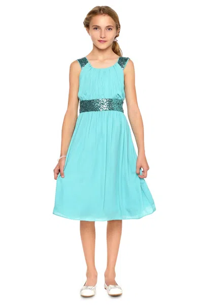 Cinderella Couture 5004 Short A Line Sequin Flower Girl Dress In Green