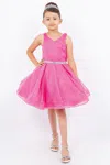 Cinderella Couture 8047 Short Glitter A Line Flower Girl Dress In Pink