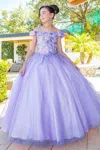 Cinderella Couture 8062 Long Ball Gown Sequin Flower Girl Dress In Purple