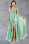 Cinderella Couture 8238j A Line Long Formal Prom Glitter Dress In Green