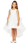 Cinderella Couture 9120 Lace Applique High Low Flower Girl Dress In White
