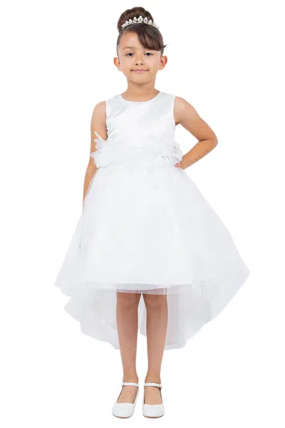 Cinderella Couture 9135 Lace High Low Flower Girl Dress In White