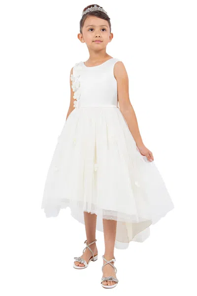 Cinderella Couture 9136 High Low A Line Flower Girl Dress In White