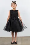 Cinderella Couture 9150 Short Applique Flower Girl Dresses In Black