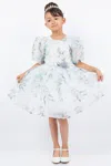 Cinderella Couture 9162 Short Floral Print A Line Flower Girl Dress In Green
