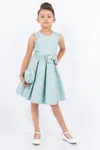 Cinderella Couture 9165 Short Pleated Flower Girl Dress In Blue