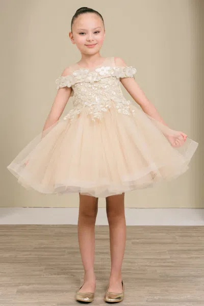 Cinderella Couture 9183 3d Floral Sequin A Line Homecoming Short Flower Girl Dress In Animal Print