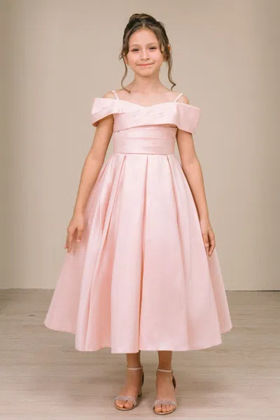 Cinderella Couture 9188 Midi Tea Length Ball Gown Flower Girl Dress In Pink