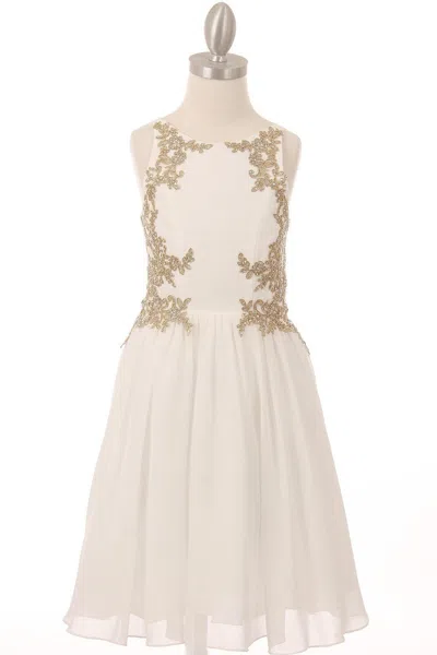 Cinderella Couture Beaded Sequin Short Dress Flower Girl In White