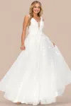 Cinderella Couture C8040j Long A Line Bridal Gown Glitter Wedding Dress In White