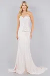 Cinderella Couture Cc8083j Fitted Simple Long Mermaid Wedding Dress In White