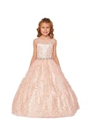 Cinderella Couture Long Sleeveless Flower Girls Dress In Gold